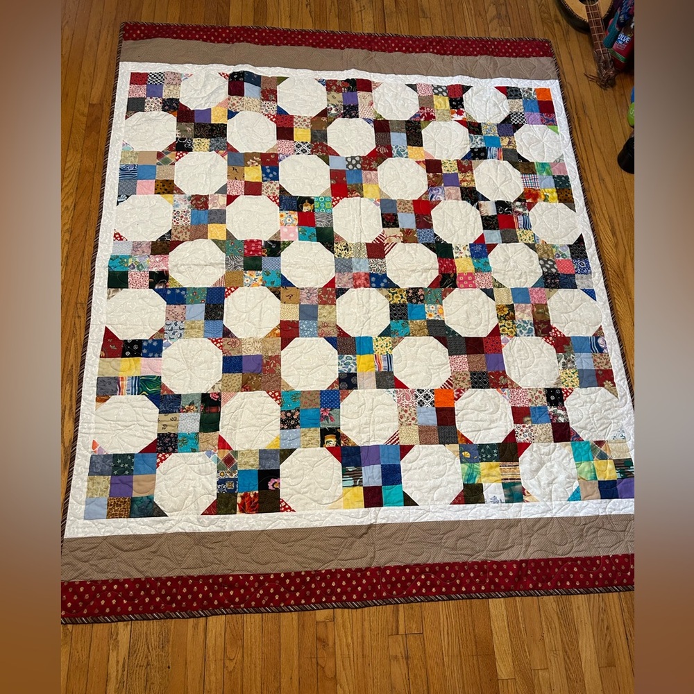 Custom Made Patchwork Machine Swen Cotton Quilt 54”x66”